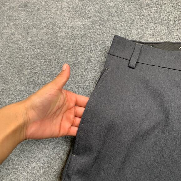 Van Heusen Pants Mens *42 Charcoal Talon Flat Front Stretch Formal Suit Dress - Picture 3 of 10